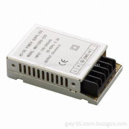 Switch Power Supply with Single Output of 5V, 5W, Measures 78x 49x 21mm